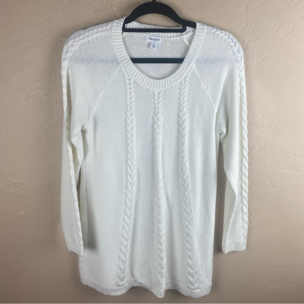 Westport White Tunic Sweater Size Medium